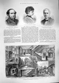 Old Antique Print 1888 Houses Austin-Friars Walsh Olga Munster Rev. How 19th