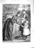 Original Old Antique Print 1888 Princess Wales Selling Flowers Charity Bazaar