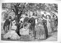Original Old Antique Print 1888 Garden Party Marlborough House Fine Art 19th