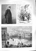 Old Antique Print 1888 Death German Emperor William Berlin Royal Palace 19th