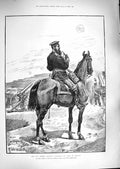 Original Old Antique Print 1888 German Emperor Frederick Iii King Prussia Horse