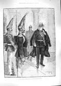 Original Old Antique Print 1888 German Emperor William I Prussian Guard 19th