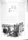 Original Old Antique Print 1888 Princess Victoria Baby Prussia San Remo Bridge