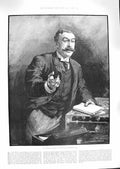 Original Old Antique Print 1888 Portrait Ritchie Local Government Bill Fine Art