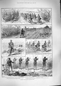 Original Old Antique Print 1888 Cyclists Easter Volunteer Review Scouts Siers