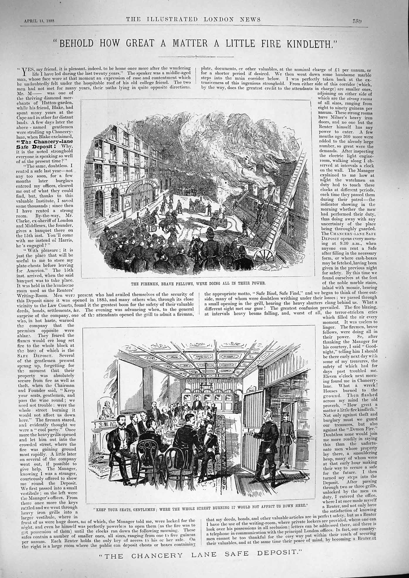 Old Antique Print 1888 Chancery Lane Safe Deposit Riots Bucharest Nikita 19th