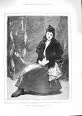 Original Old Antique Print 1888 Paris Salon Portrait De Ma Fille Lady Victorian