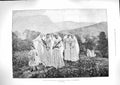 Original Old Antique Print 1888 Jeunes Filles Se Rendant A La Procession Paris