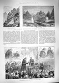Original Old Antique Print 1888 Lord Hartington Freedom London Himalayas Teesta