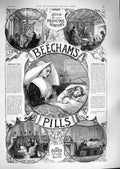 Original Old Antique Print 1888 Advertisement Beechams Pills Medicine Nurse