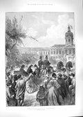 Original Old Antique Print 1888 Arrival Queen Victoria Charlottenburg Carriage