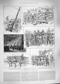 Original Old Antique Print 1888 Agrarian Riots Roumania Peasants Prince Ghika
