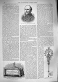 Old Antique Print 1888 James King Provost Glasgow Casket Princess Wales 19th