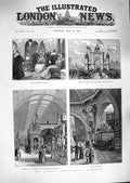 Original Old Antique Print 1888 Glasgow International Exhibition Triumphal Arch
