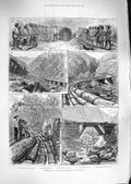 Old Antique Print 1888 Transport Trees Forest Himalayas Mcdonnell Coolies 19th