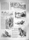 Old Antique Print 1888 Grosvenor Gallery Adonis Zenobia Bacchus Huguenot 19th
