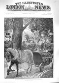 Original Old Antique Print 1888 German Emperor Horse Carriage Charlottenburg
