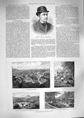 Old Antique Print 1888 Granger Royat-Les-Baines Puy-De-Dome France Casino 19th