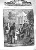 Original Old Antique Print 1888 Emperor Frederick Summer Tent Charlottenburg