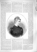 Original Old Antique Print 1888 German Empress Victoria Augusta Queen Prussia