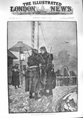 Original Old Antique Print 1888 Russian German Frontier Guards Weapons War 19th