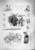 Original Old Antique Print 1888 Atlantic Voyage Ship Passengers Netley Moselle