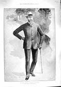 Original Old Antique Print 1888 Portrait Crown Prince Germany San Remo 19th