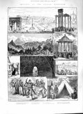 Old Antique Print 1888 Italian Exhibition Roman Forum Theatre Blur Grotto 19th