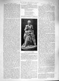 Original Old Antique Print 1888 Royal Academy Exhibition Statue Opening Buds