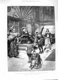Old Antique Print 1888 Faith And Freedom Christopher Justice Chair Birds 19th