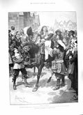 Original Old Antique Print 1888 Faith And Freedom Lady Man Horse Romance Besant