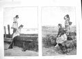 Original Old Antique Print 1888 Seaside Scene Mussel Gatherers Waves Beach Sea