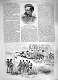 Original Old Antique Print 1888 Sergeant Fulton Cycle Volunteers Wimbeldon 19th