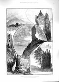 Original Old Antique Print 1888 Rambling Ballantrae Ruins Castle Rocks Sea 19th