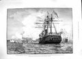 Original Old Antique Print 1888 Navy Ship Liverpool Invincible Hercules Mersey