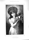 Original Old Antique Print 1888 Birthday Congratulations Young Girl Fruit Beek
