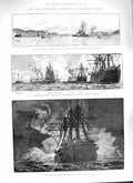 Old Antique Print 1888 Navy Ships Hercules Berehaven Bantry Benbow Active 19th