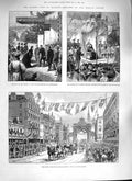 Old Antique Print 1888 Queen Glasgow Campbell Blythswood Ladies College 19th