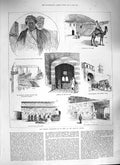 Old Antique Print 1888 Turkish Occupation El Wedj Arabia Egyptian Officer 19th