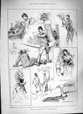 Original Old Antique Print 1888 Captain Swift Haymarket Theatre Seabrook Hardy