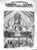 Original Old Antique Print 1888 Entrance Melbourne Exhibition German Trophy