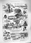 Old Antique Print 1888 Emin Pasha Relief Expedition Majuta Jameson Congo 19th