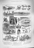 Old Antique Print 1888 Emin Pasha Congo Aruwimi Native Yangambi Bangala 19th