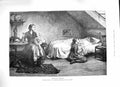 Original Old Antique Print 1888 Widowed Fatherless Mother Children Family Home