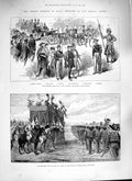 Old Antique Print 1888 Emperor Germany Italy Vatican King Centocelle Rome 19th