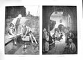 Old Antique Print 1888 Carpet Market Cairo Egypt Children Playing Boats 19th