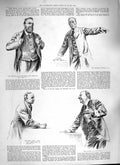 Original Old Antique Print 1888 Blue Lion Debating Club Chairman Bustle Street