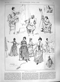 Original Old Antique Print 1888 Lady Artists Louvre Paris Painting France 19th