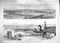 Original Old Antique Print 1888 Canada Pacific Railway Calgary Rocky Mountains