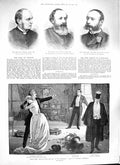 Old Antique Print 1888 Princess Theatre Francis Earle Onslow Hall Jeypore 19th
